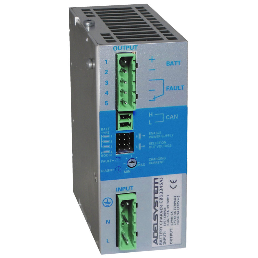12V/6A/83W / 24V/5A/138W Battery Charger & AC Power Supply with CANBus - DIN Rail