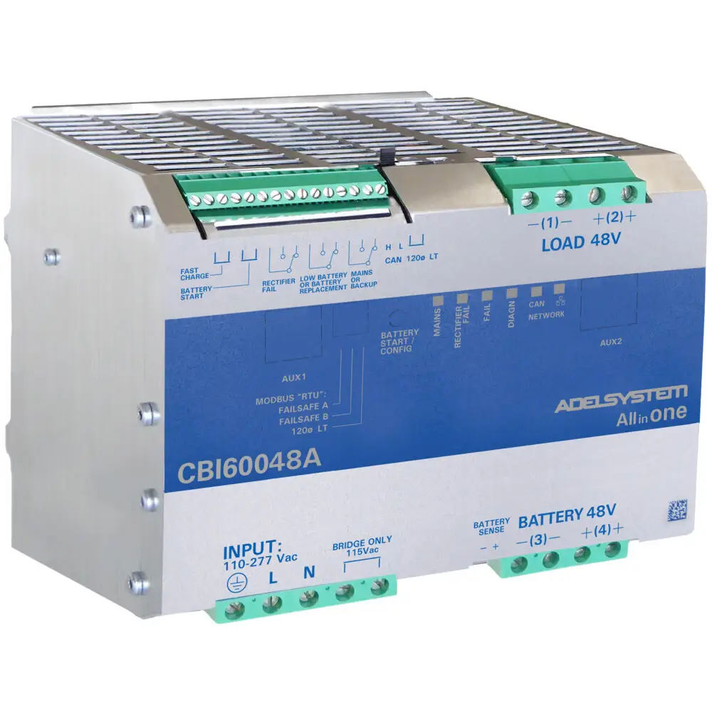 48V 12.5A 600W DC UPS with Ethernet & MODBUS – DIN Rail