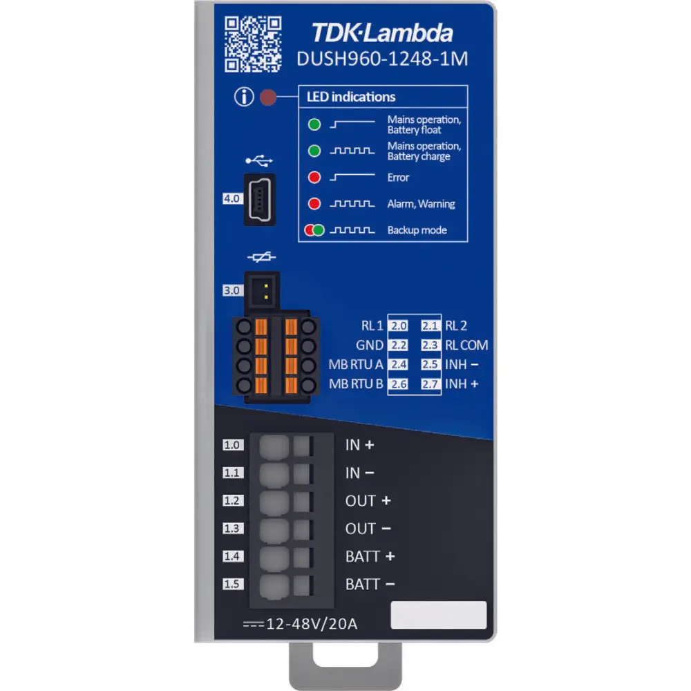 12-48Vdc 20A 960W DC UPS - Din Rail with LED - Image 2